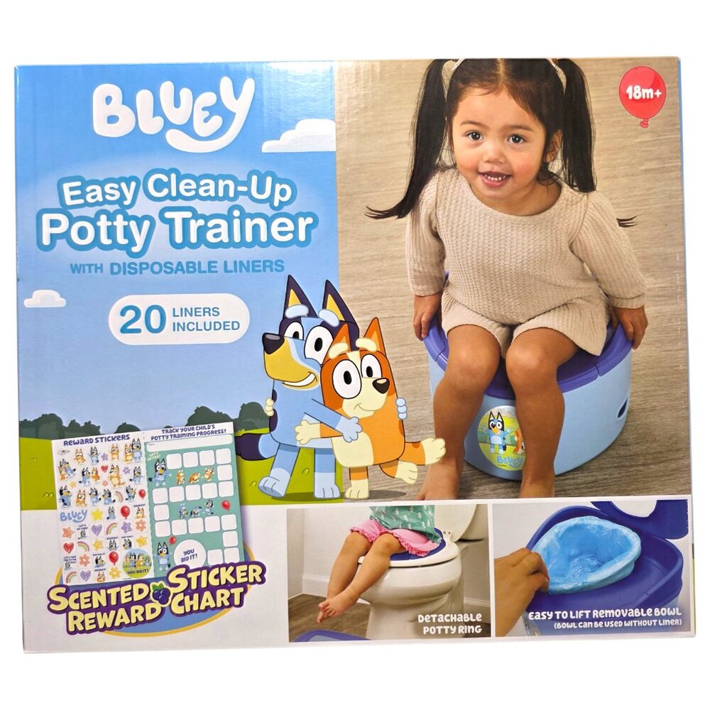 Bluey Potty Trainer Easy Clean-Up 3-in-1 with 20 Disposable Liner Bags